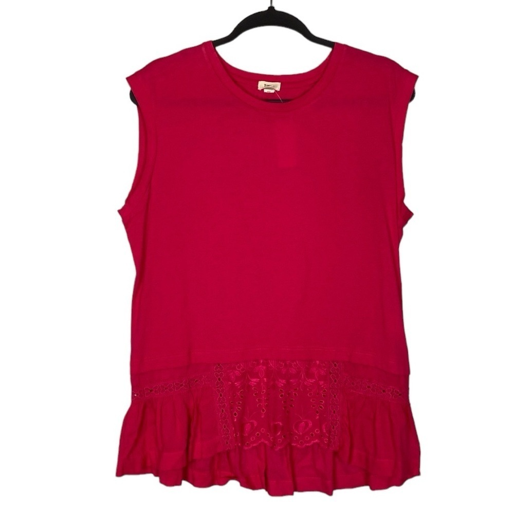 Anthropologie lace trim muscle tank blouse